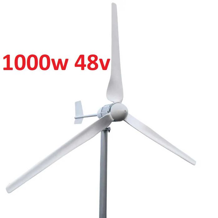 НОВ ветрогенератор 48v , 51.2v 1000w 3 витла вятърна турбина перка зел