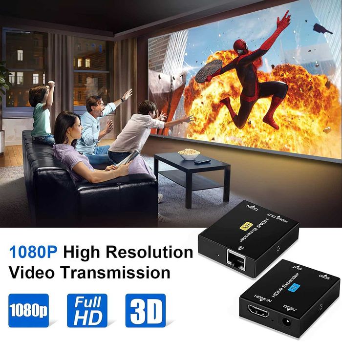 HDMI Extender Ozvavzk 60m, Ethernet Cat5e 6 7