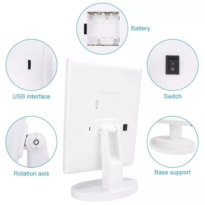 Зеркало тройной косметическое для макияжа с Led подсветкой сенсорный