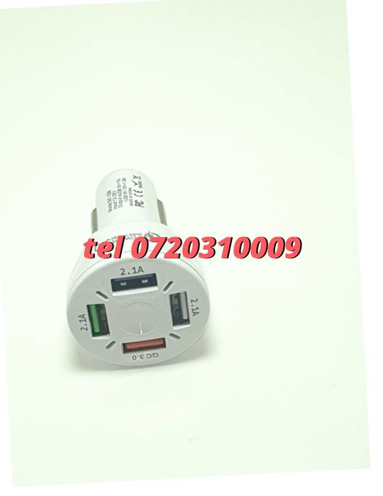 Incarcator Universal Masina Auto 4 Porturi Bricheta Usb Qc Fastcharge