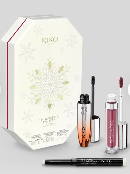 Комплект Kiko Milano - гланц, спирала и сенки.
