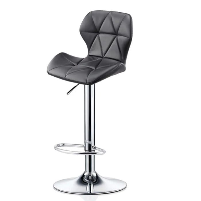 Барный стул черный, искусственная кожа