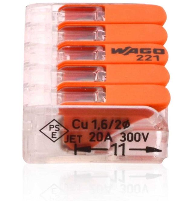 WAGO -Клеми , цени за бройка на 2 проводни, 3 проводни и 5 проводни