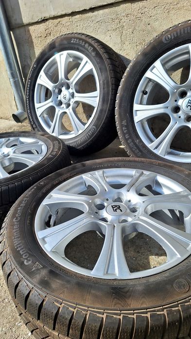 4бр Алуминиеви джанти 17" 5x112 RC Design + Зимни гуми Continental 225/55 R17 - VW, Skoda, Audi, Seat
