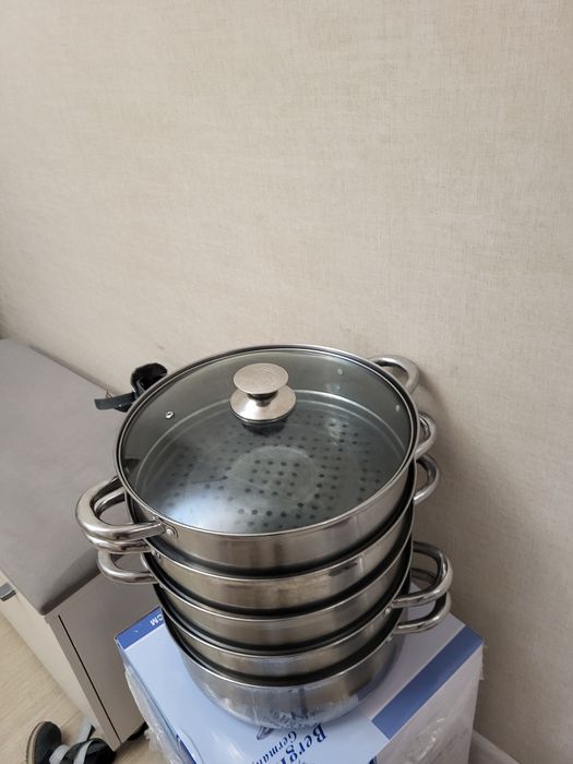 Мантоварка 4 лист, кастрюля,  крышка