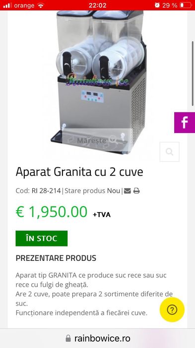 Vând aparat inghetata