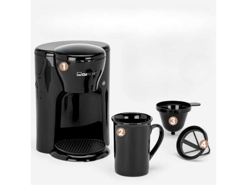 Кафемашина за Шварц Кафе с Керамична Черна Чаша Clatronic KA 3356
