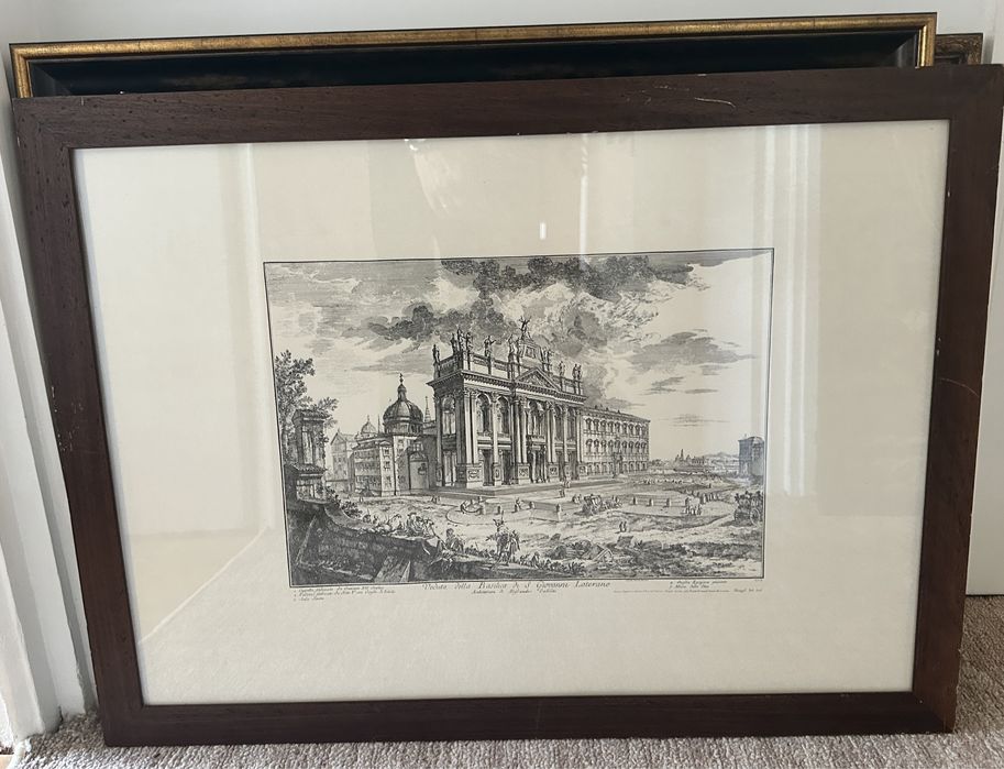 gravura Piranesi edizione ponte vecchi timbru sec