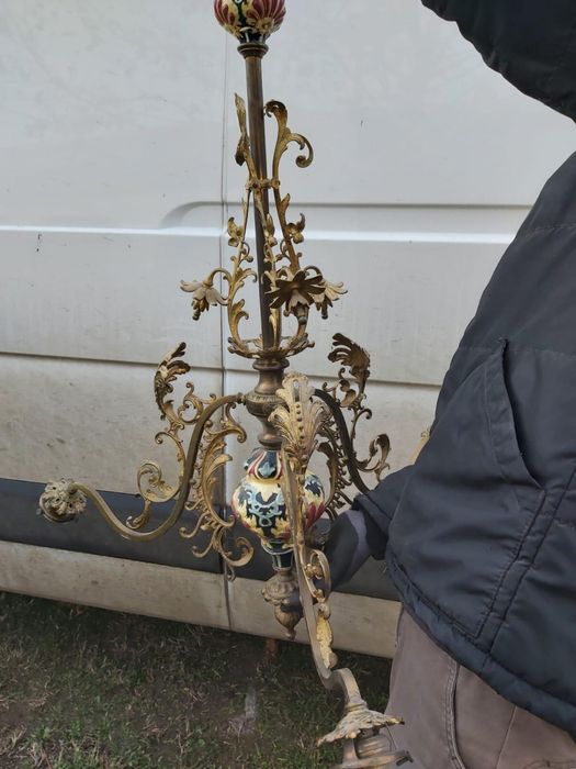 Splendida candelabru Mayolica cu aplice