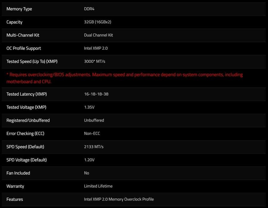 RAM 32GB 2x16gb G.SKILL Aegis 3000Mhz DDR4 KIT за компютър