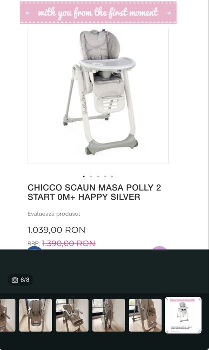 Scaun Reglabil Diversificare copii Chico Polly
