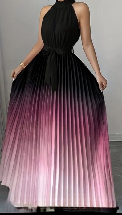 Rochie plisata degrade, elegantă și modernă