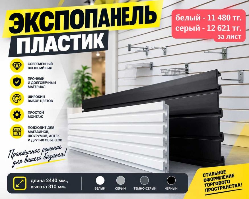 Торговая панель МДФ и пластик с пазами для магазина