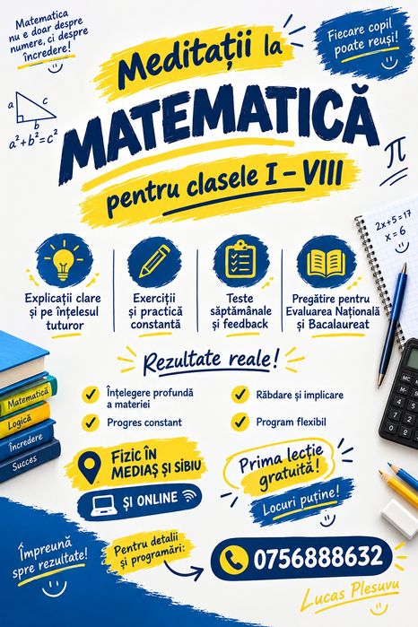 Meditatii la Matematica (Sibiu/Medias/Online)