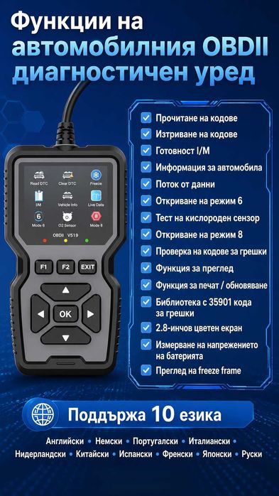 Автодиагностика OBD II модел V519