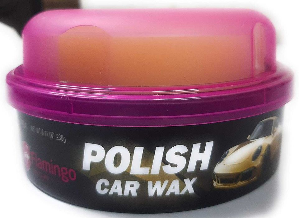 Восъчна полир паста FLAMINGО Polish Car Wax+ гъба 230 гр.