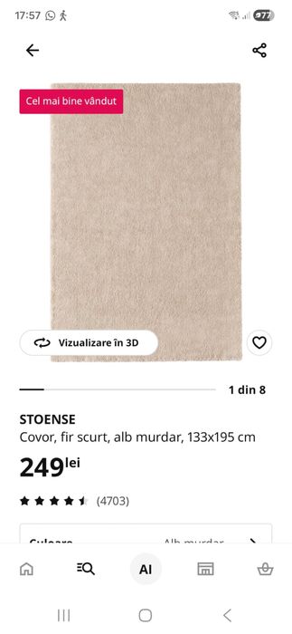 Covor ikea bej stare foarte buna