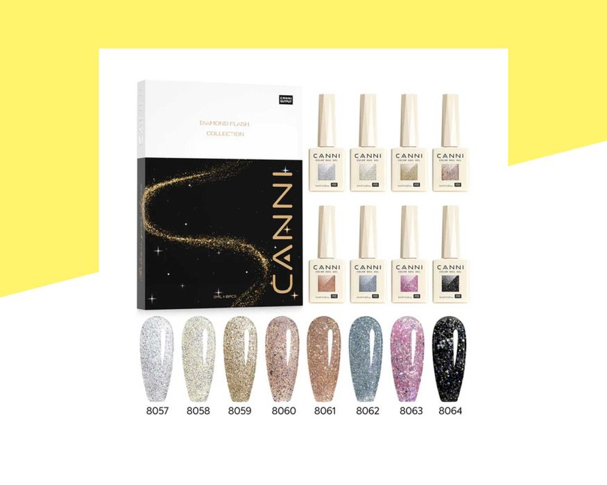 Професионален хипоалергенен гел лак серия Diamond Glitter CANNI – 9 мл