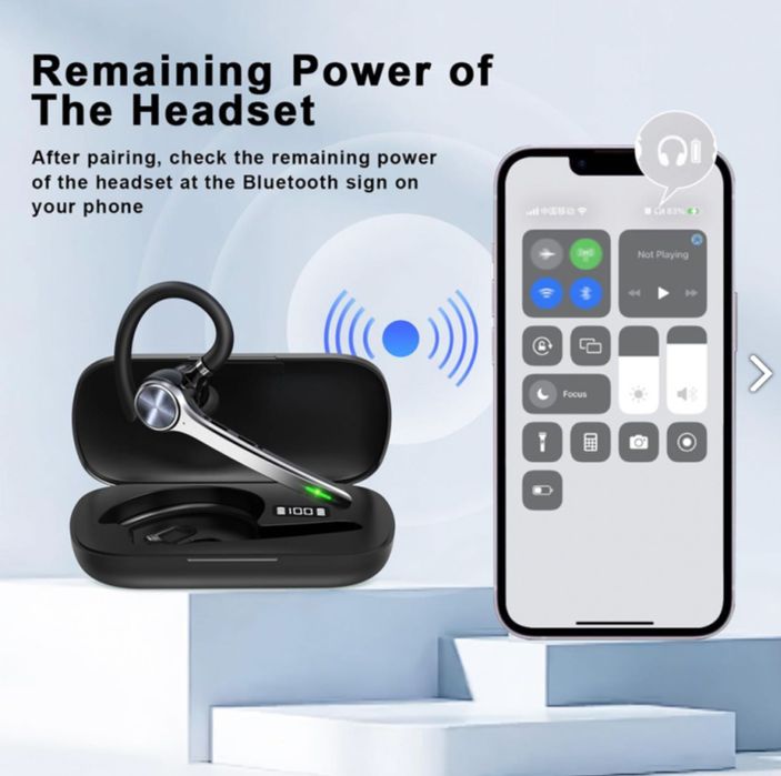 Casca Call Center Bluetooth Techsuit Hearyo A6L, Neagra