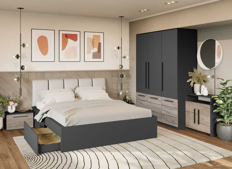 Dulap 1.51m Noce Gri - Transport Gratuit in 4-10 zile