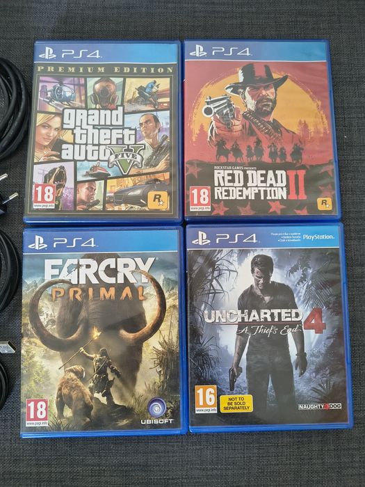 PS4 player edition + 2 controllere + 4 jocuri originale – pachet complet
