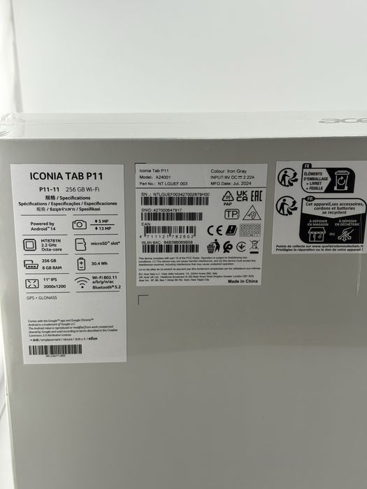 Acer Iconia Tab P11, 11Inci 2K, 90Hz (8GB/256GB)sigilata, OCAZIE