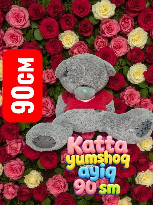 Katta yumshoq ayiq – 90 sm мишка Теддиди