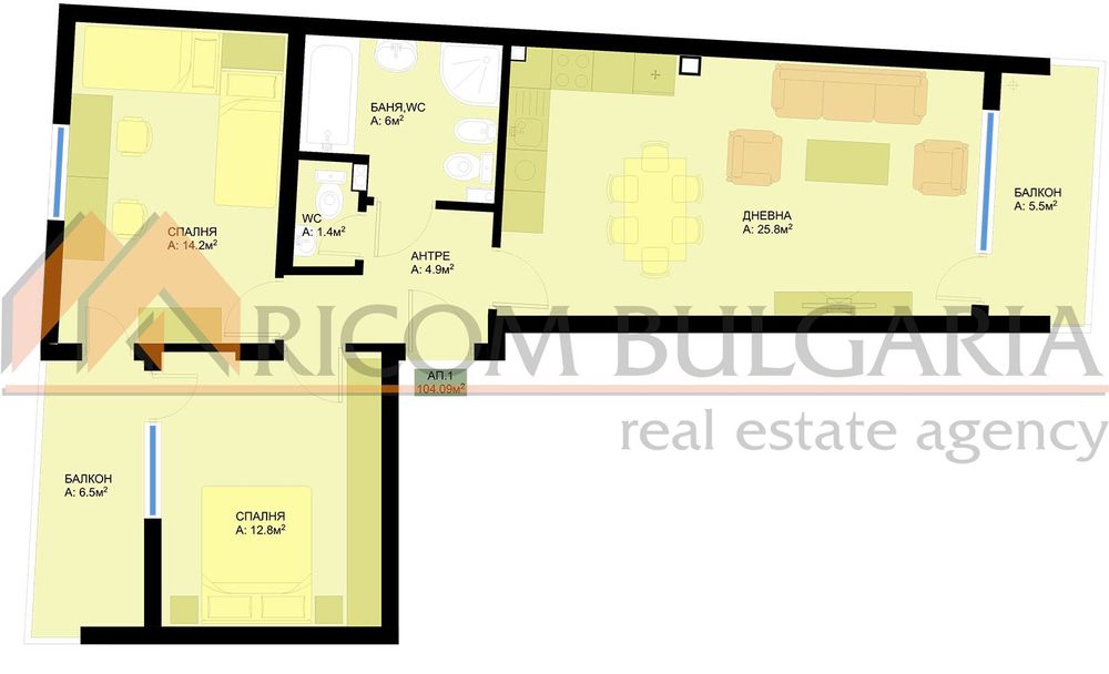 3-стаен в Варна-Победа площ 104