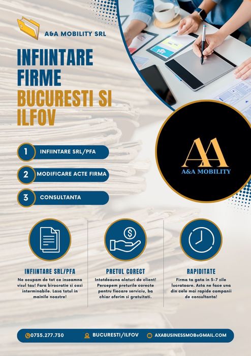 Acte firmă SRL / PFA – completare + îndrumare – depunere opțională