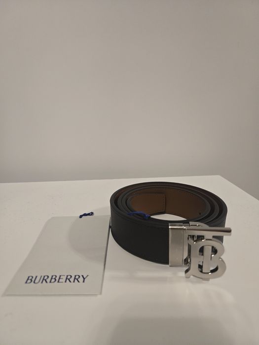 Оригинален мъжки колан Burberry/Бърбъри, двулицев, 95 см., N 38