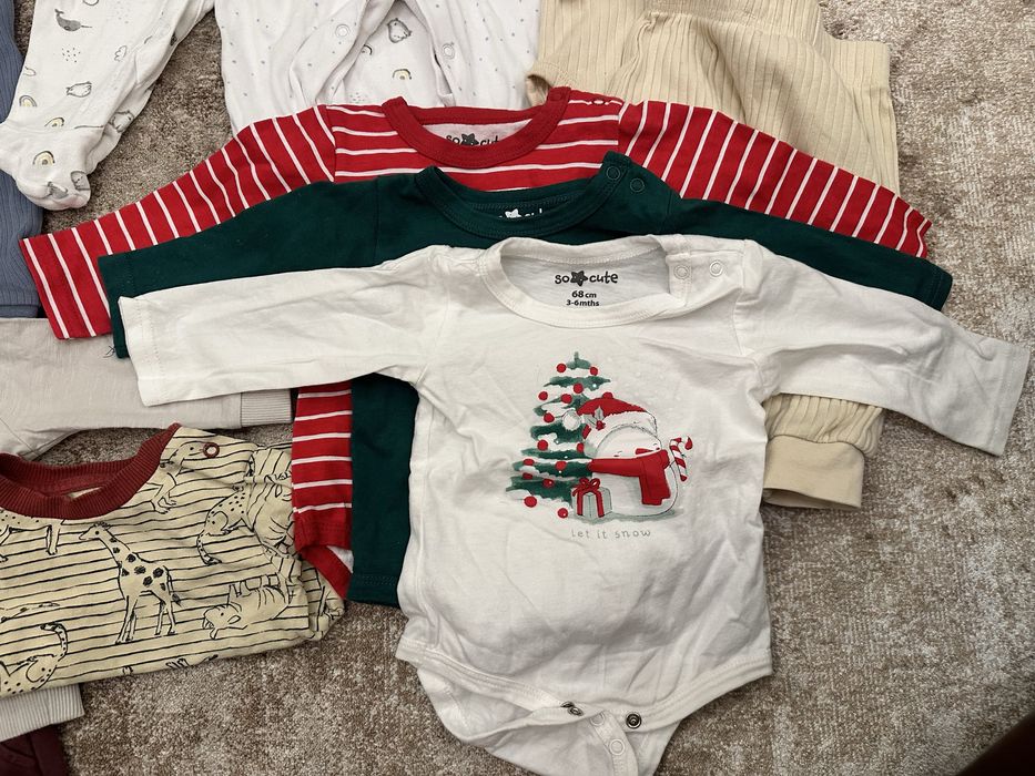 Лот дрехи 0-3 м ромпъри, бодита