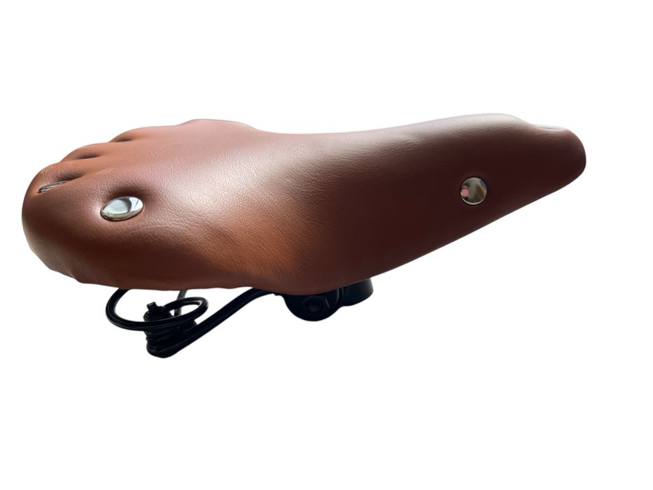 Седалка кафява кожа за велосипед