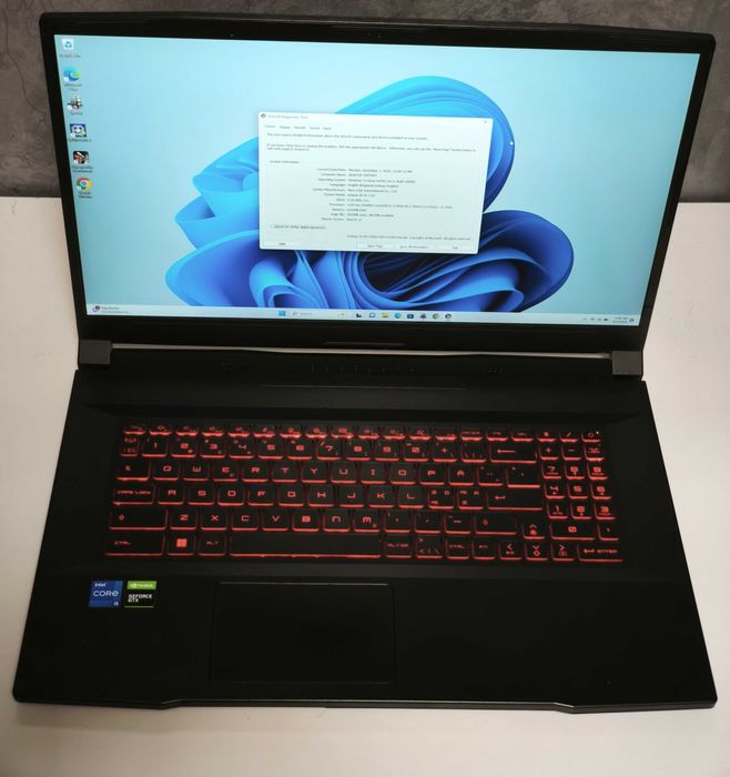 laptop gaming MSI 17.3" katana GF76 i5 11400H 8gb gtx 1650