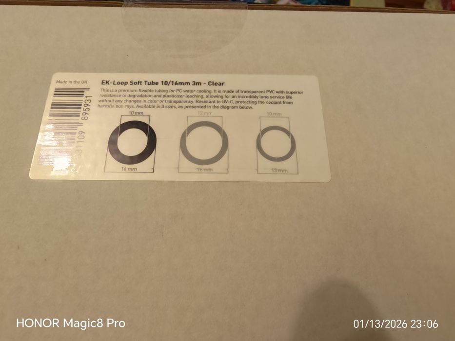 EKWB EK-Loop Soft Tube 10/16 mm Clear 3M мека тръба за водно охлаждане