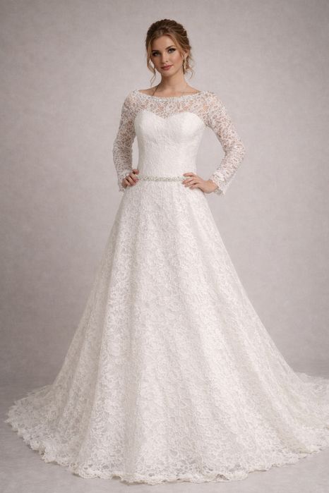 Распродажа новых свадебных платье из выбитого кружева.