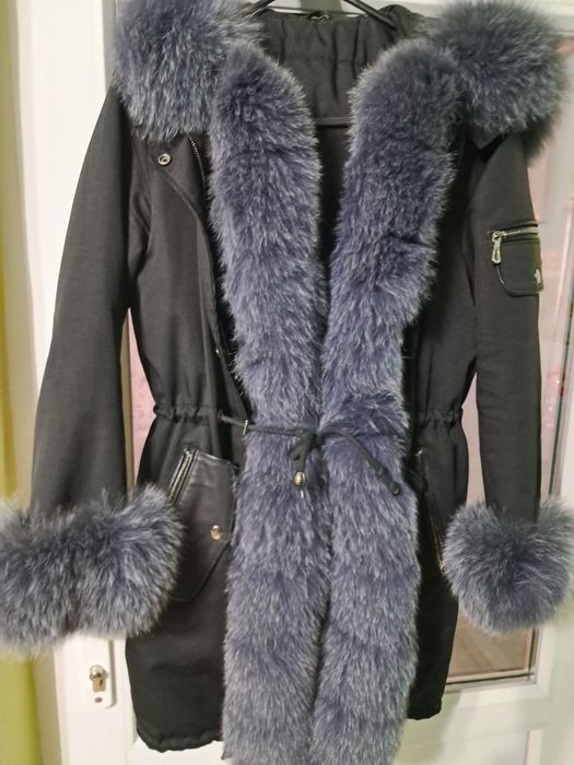 Geaca parka blana naturala