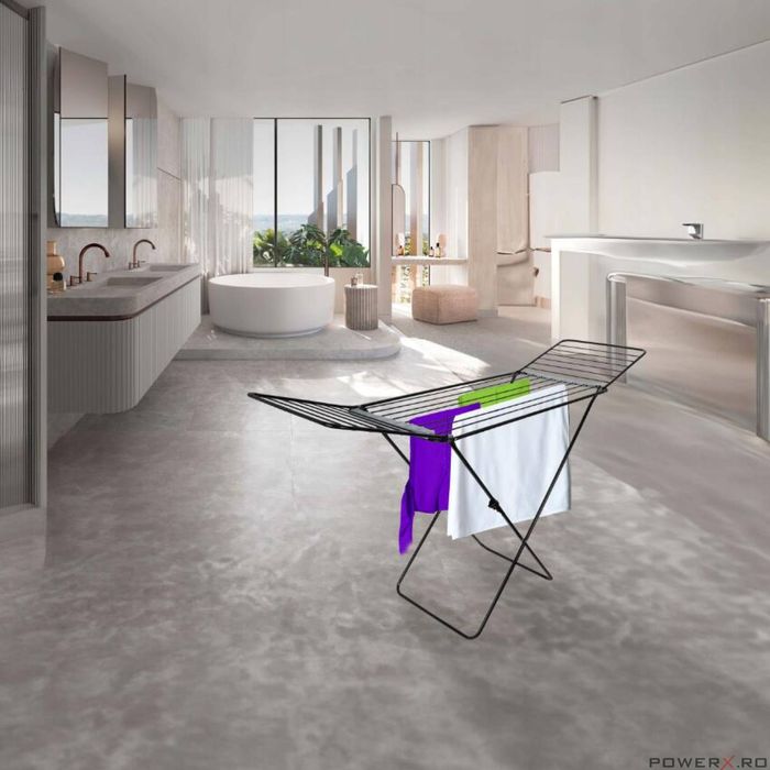 Uscator vertical pentru rufe, 178 x 55 x 106 cm, negru, model 203,