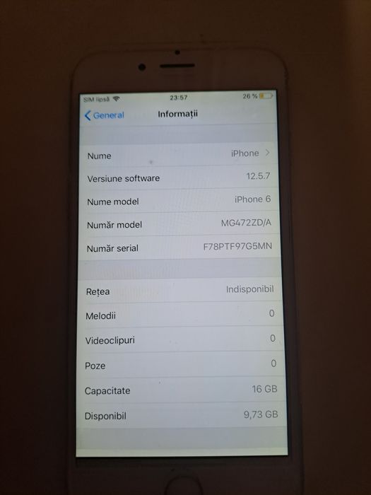 iPhone 6, capacitate 16 GB