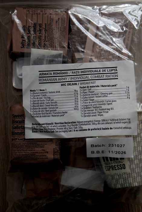 Rații individuale de luptă MRE