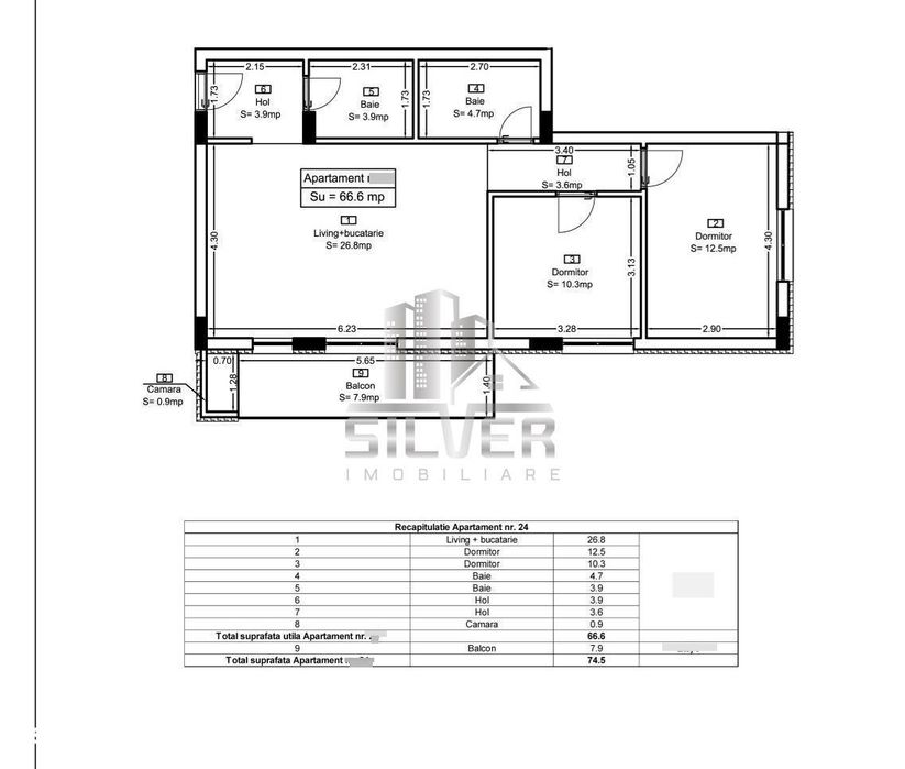 Apartament cu 3 camere/67mp/imobil calitativ/CF/PRET REDUS.
