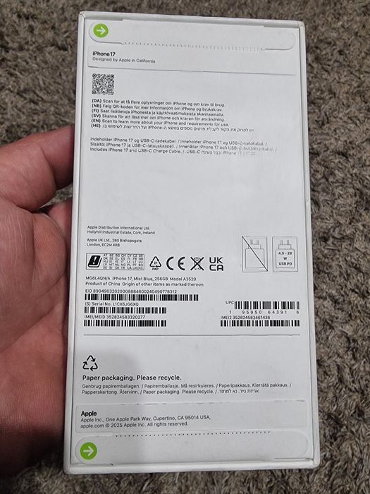 Vand Iphone 17 256gb