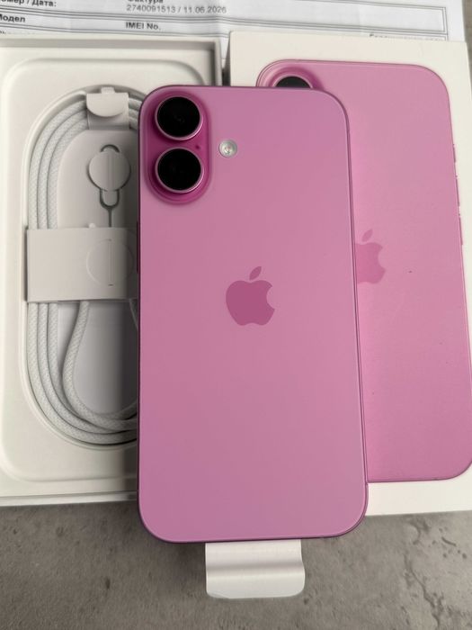 НОВ! 48 МЕС ГАРАНЦИЯ! Phone 16 Лизинг от 26€/мес pink 128GB розов