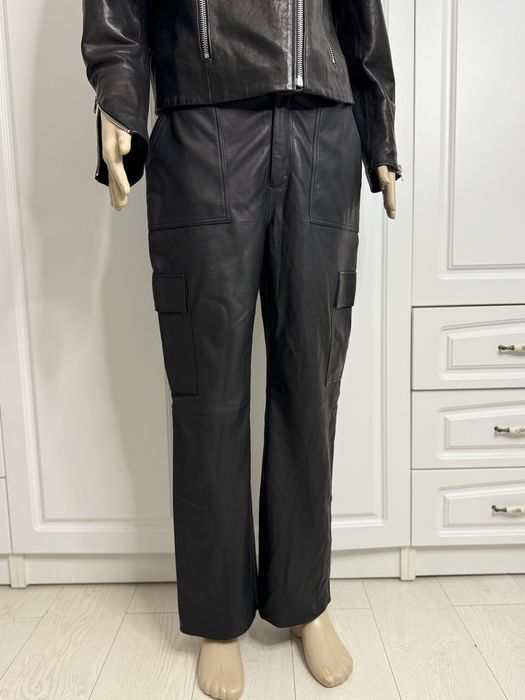 Pantaloni cargo piele naturala Vero Moda
