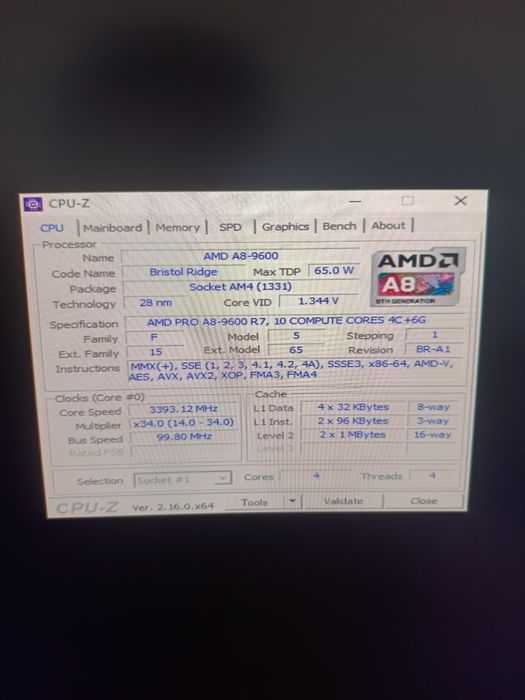 PC HP elitedesk 705 G4, AMD A8-9600, 256 ssd, 8gb ram