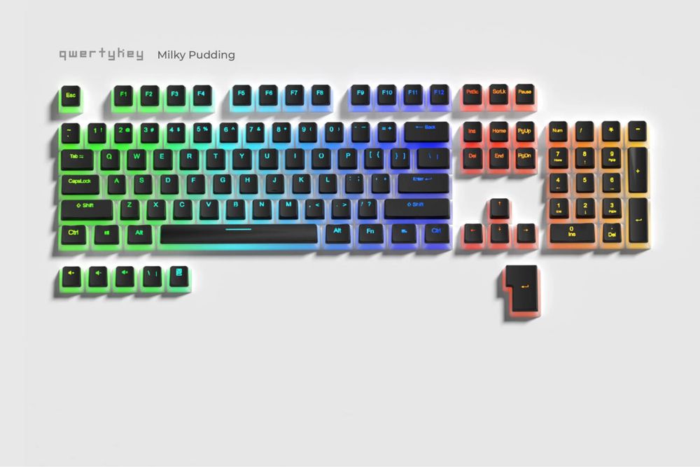 Set Taste QwertyKey Milky Pudding Translucide Profil OEM Material PBT
