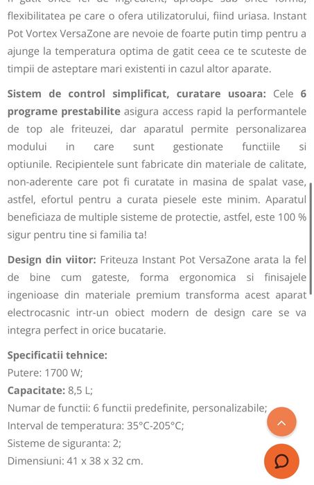 Friteuza instant pot