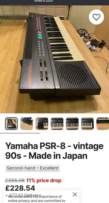 Orga Yamaha psr 8 Made in Japan