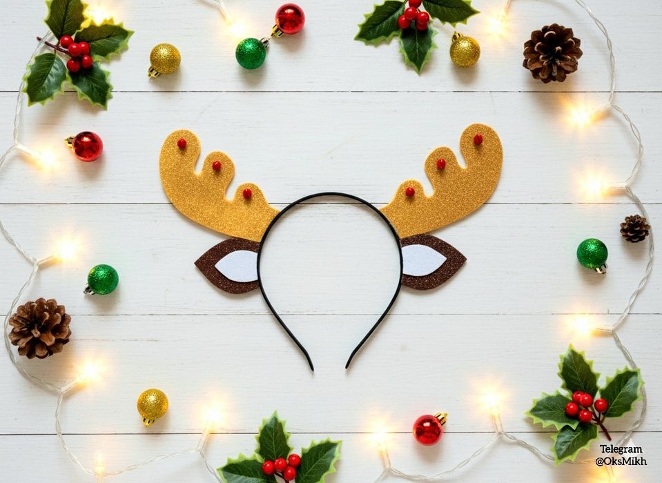 Новый год ободок с рожками Оленей