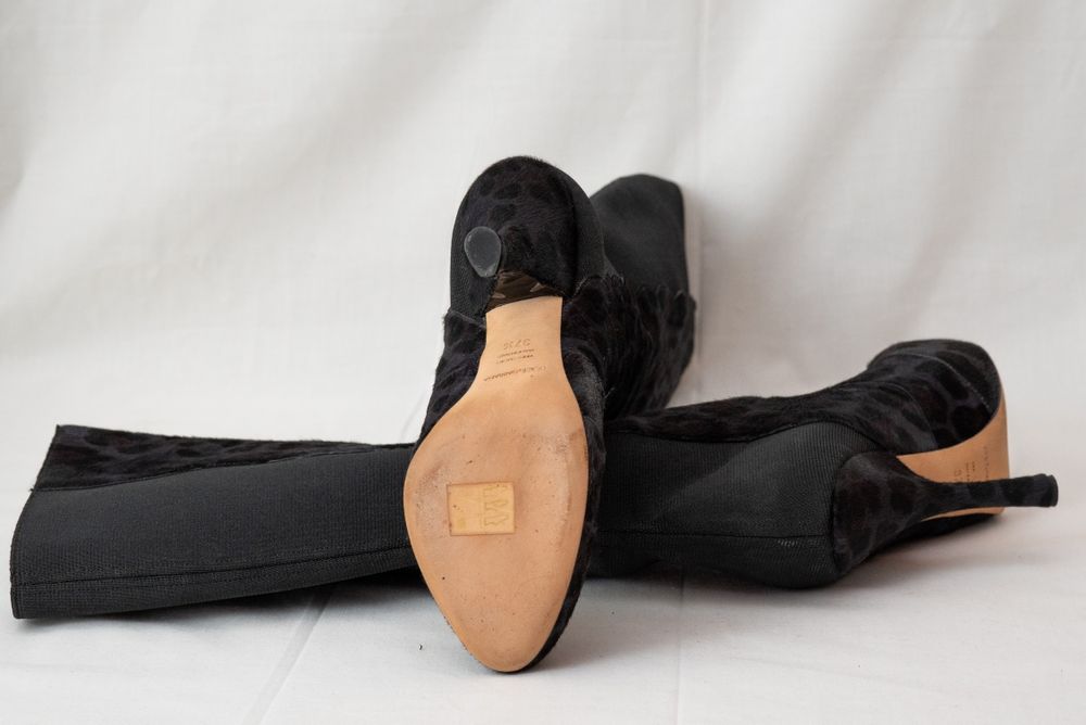 Cizme cu toc, piele de ponei, Dolce & Gabbana