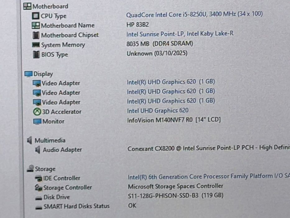 vand laptop Hp EliBook 840 G5,14"FH.i5 8250 Quad Core.8 Gb.Ssd 128 Gb